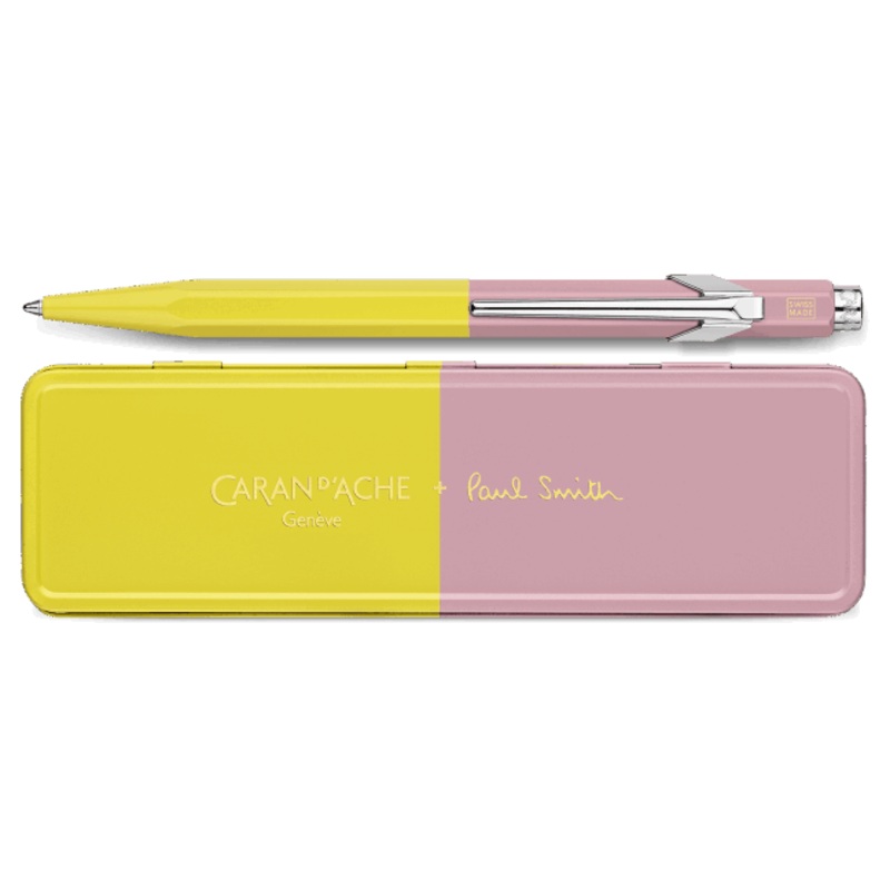 Caran d'Ache 849 Paul Smith Chartreuse Yellow and Rose Pink Ballpoint Pen