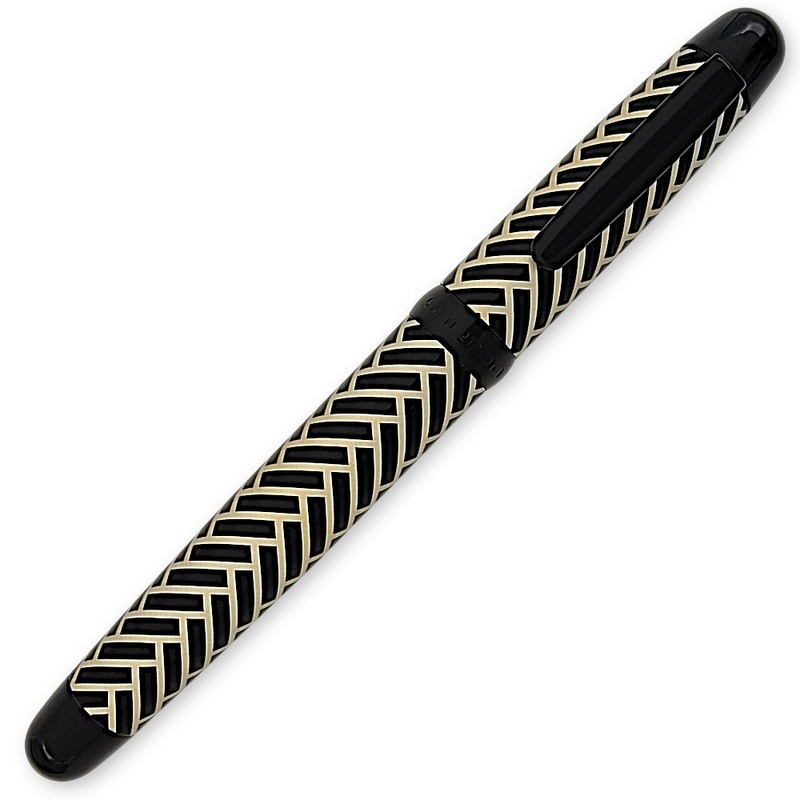 Sherpa Herringbone Champagne Black Pen Cover