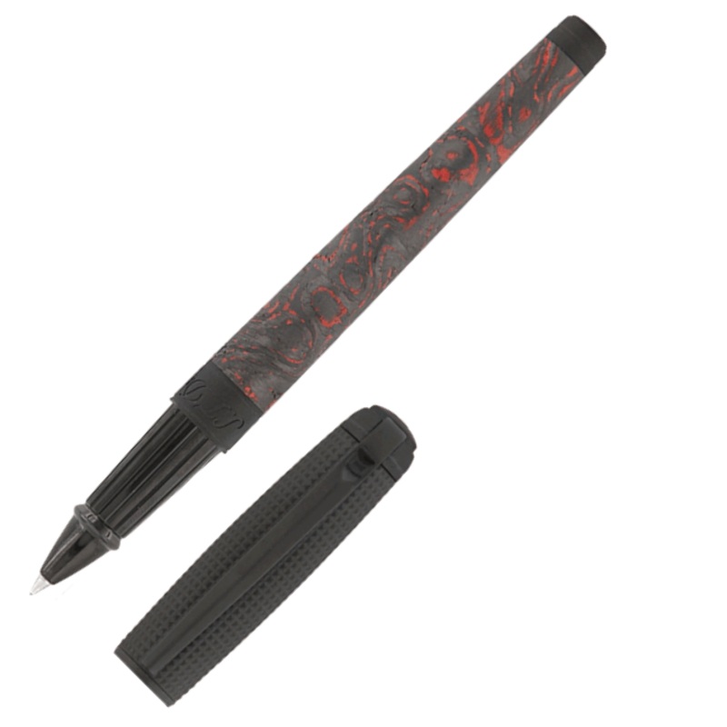ST Dupont Line D Carbon Collection Fiery Lava Rollerball Pen