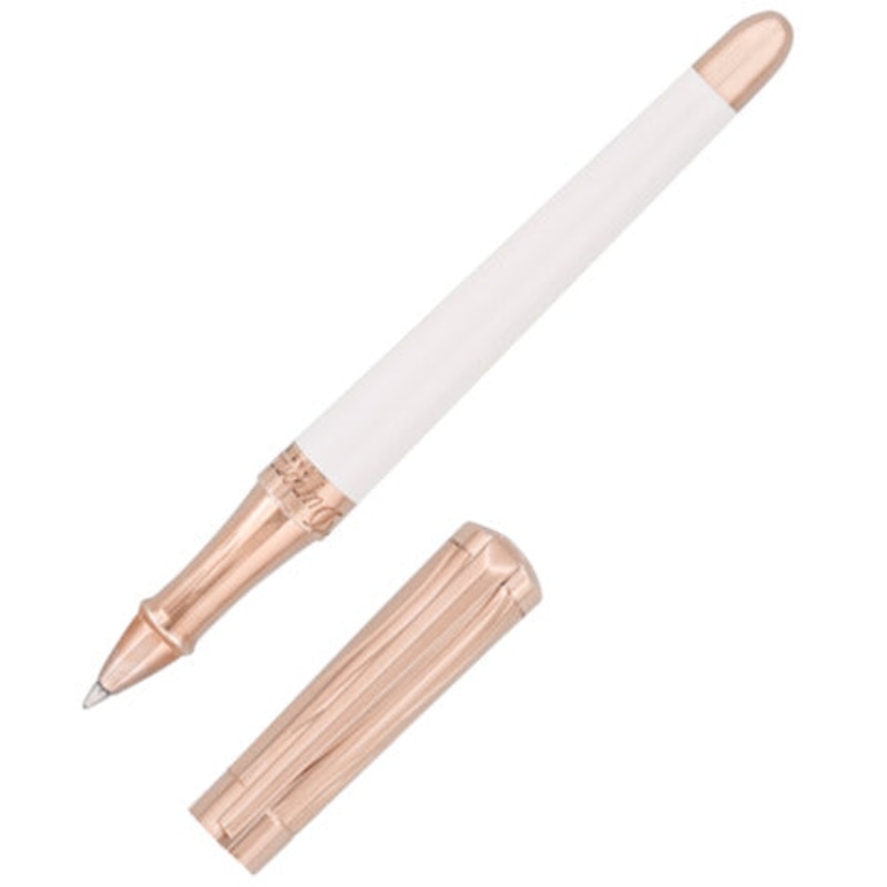 ST Dupont Liberte Wave White and Pink Gold Rollerball Pen