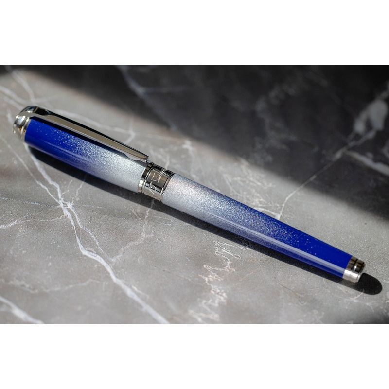 ST Dupont Line D Starburst Blue Rollerball Pen