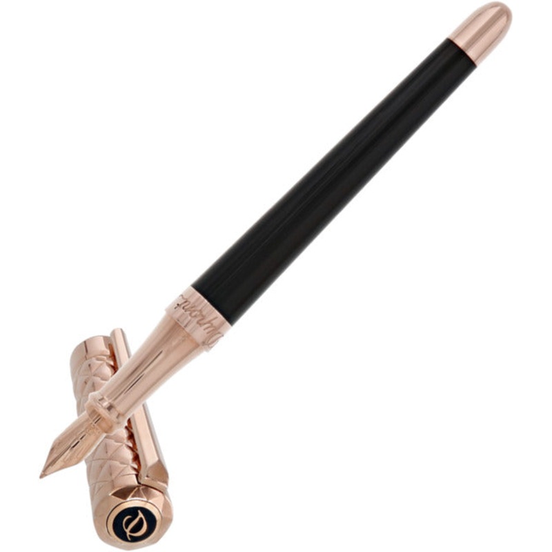 ST Dupont Liberte Pink Gold & Black Fountain Pen