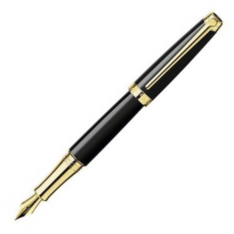 Caran d'Ache Leman Gold Plated Ebony Black Fountain Pen