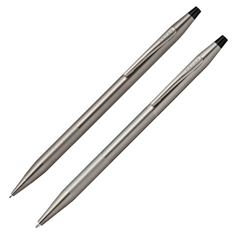 Cross Classic Century Titanium Gray Micro Knurl Ballpoint Pen and 0.7mm Pencil Set