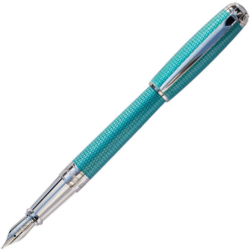 ST Dupont Diamond Guilloche Aquamarine Fountain Pen