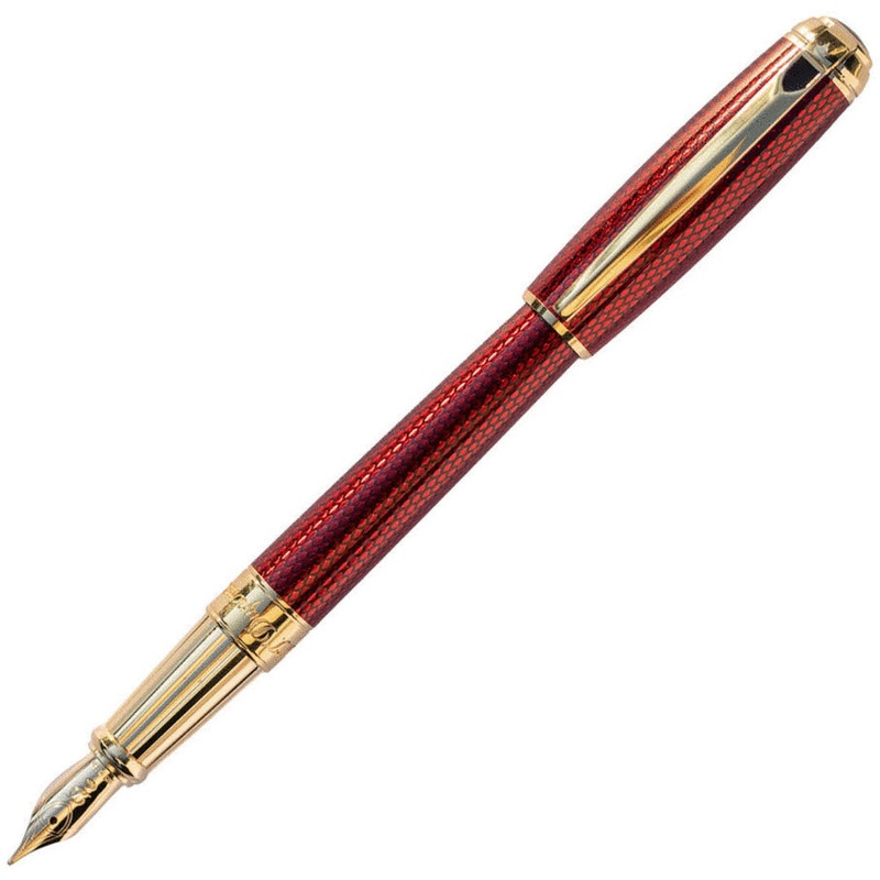 ST Dupont Diamond Guilloche Ruby Fountain Pen