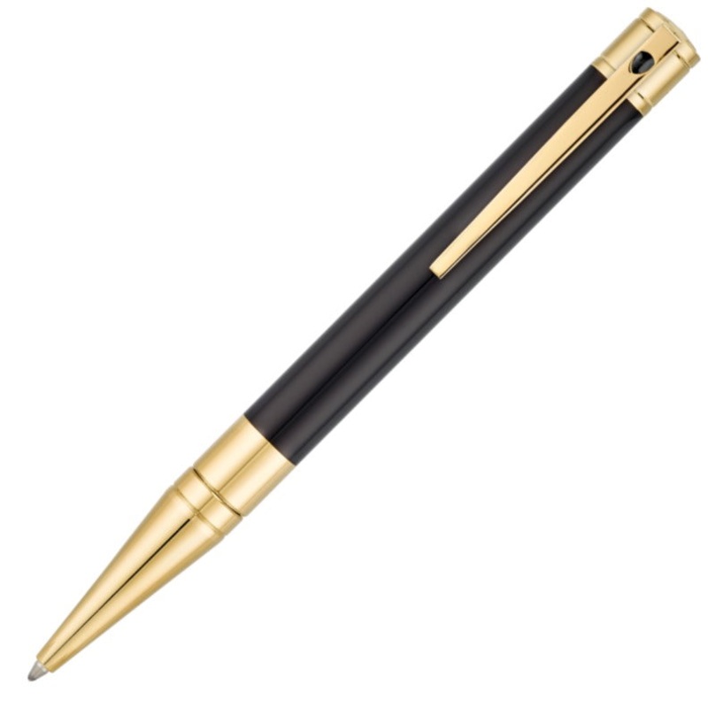 ST Dupont D-Initial Black and Gold Ballpoint Pen