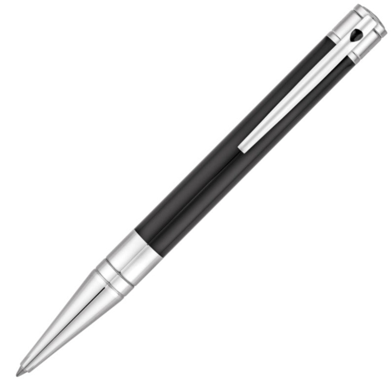 ST Dupont D-Initial Black & Chrome Ballpoint Pen