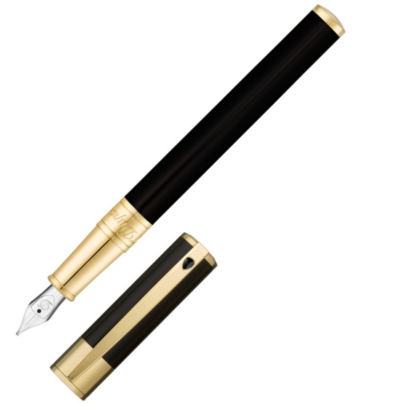 ST Dupont D-Initial Black & Gold Fountain Pen
