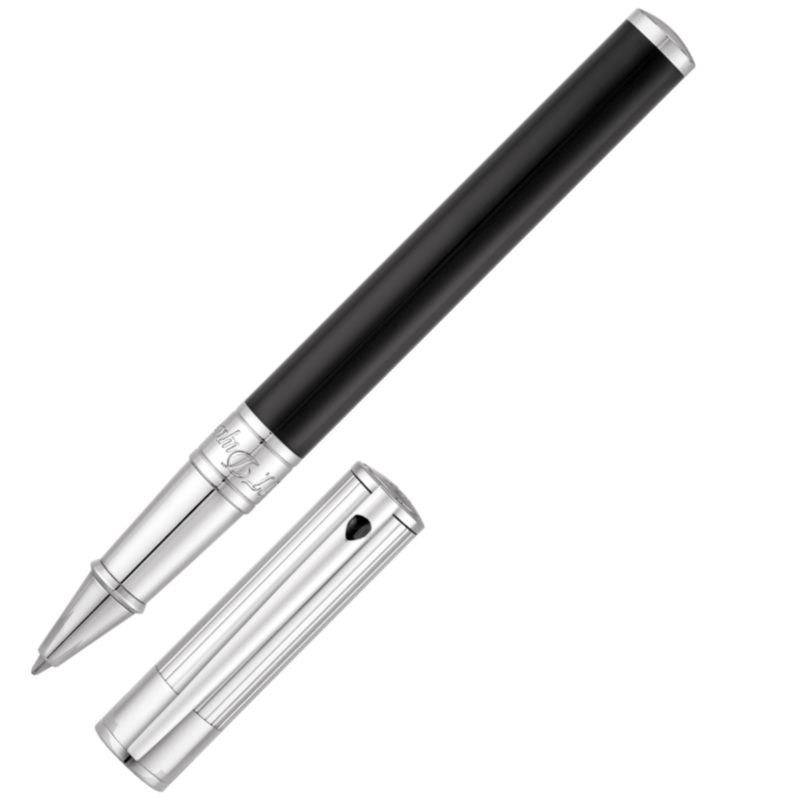 ST Dupont D-Initial Duo Tone Black & Chrome Rollerball Pen