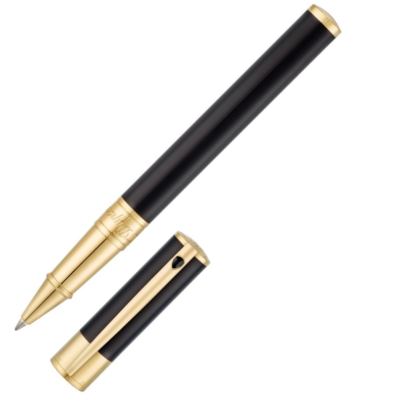 ST Dupont D-Initial Duo Tone Black & Gold Rollerball Pen