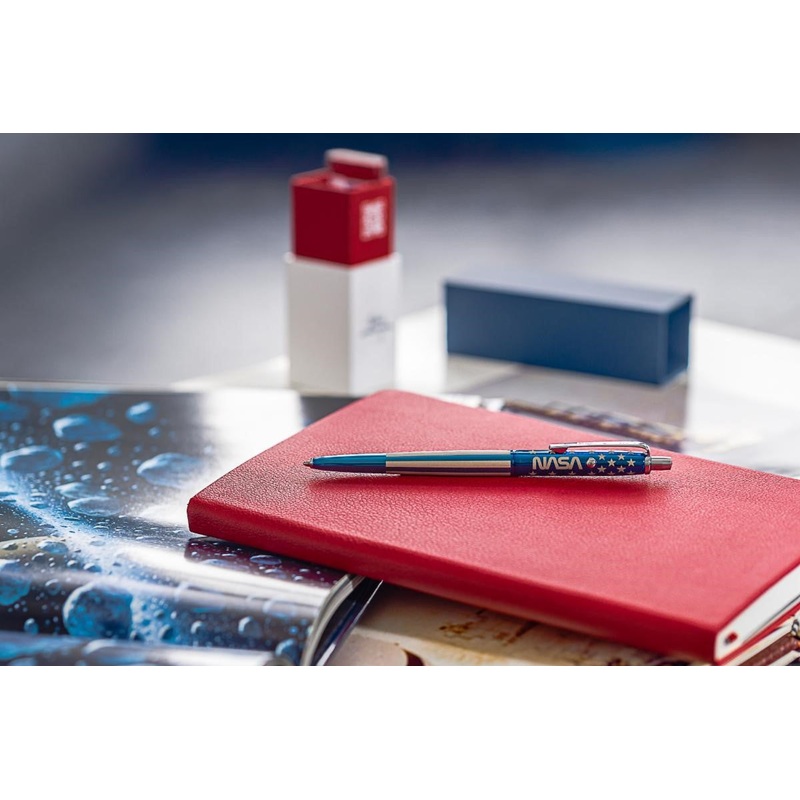 Blue Titanium Nitride Astronaut Space Pen with NASA Worm Logo - Special Edition