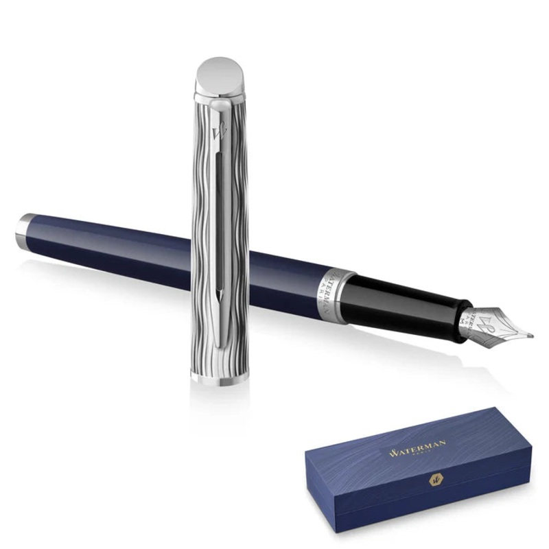 Waterman Hmisphre 2022 Special Edition Deluxe Blue Chrome Trim Fountain Pen Medium Nib