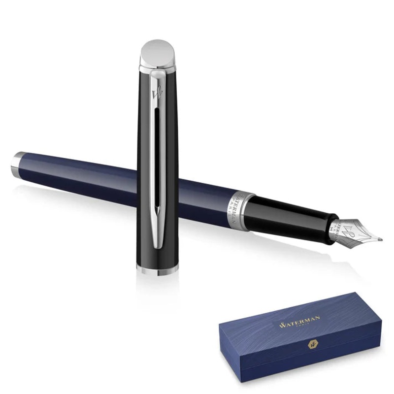 Waterman Hmisphre Color Block Black Blue Fountain Pen - Fine